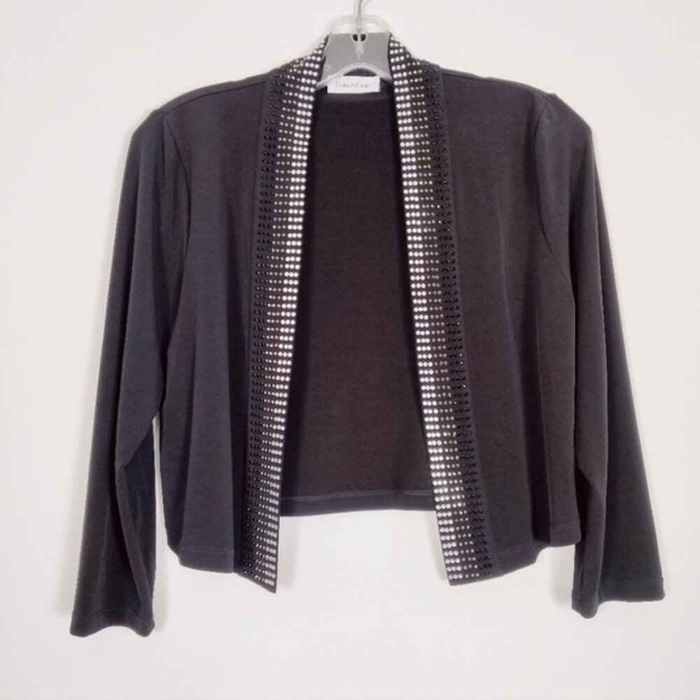 Calvin Klein Womens Black Beaded Bolero Cardigan One Size Party